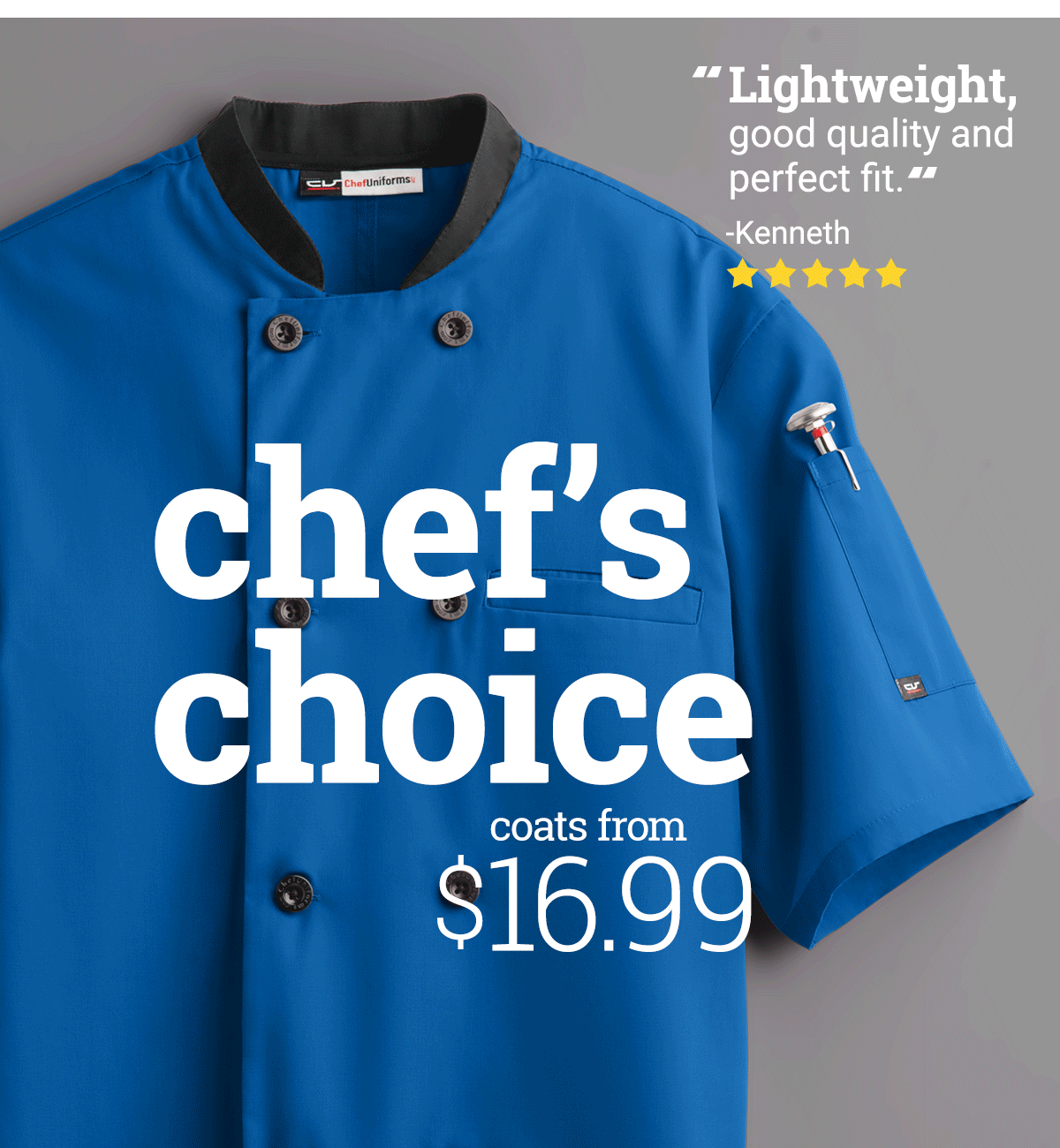 Now serving Chef's Choice apparel 👨‍🍳 Chef Uniforms